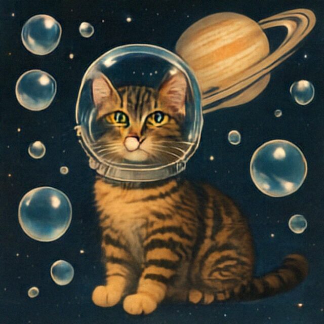 Full model output for a cat with a bubble helmet.